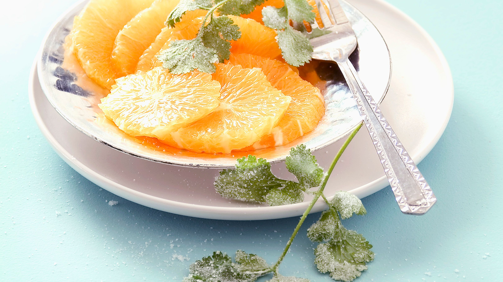 carpaccio-doranges-à-la-coriandre-cristallisée