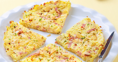 quiche-de-pommes-de-terre-râpées-épaule-et-amandes-effilées