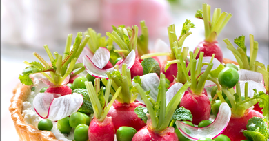 tarte-jardin-potager-aux-radis-petits-pois-menthe-et-fromage-frais