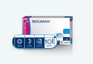 image d'un packaging Biogaran avec une mise en avant sur la signalétique