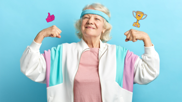 Femme sénior faisant du sport
