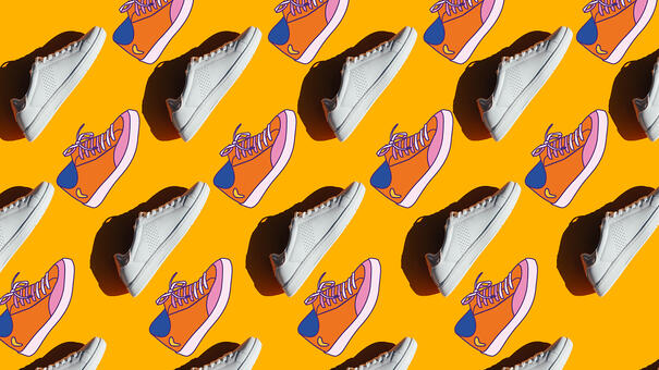 Visuel de plusieurs paires de basket et d'autres dessinés