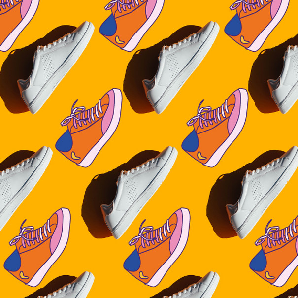 Visuel de plusieurs paires de basket et d'autres dessinés
