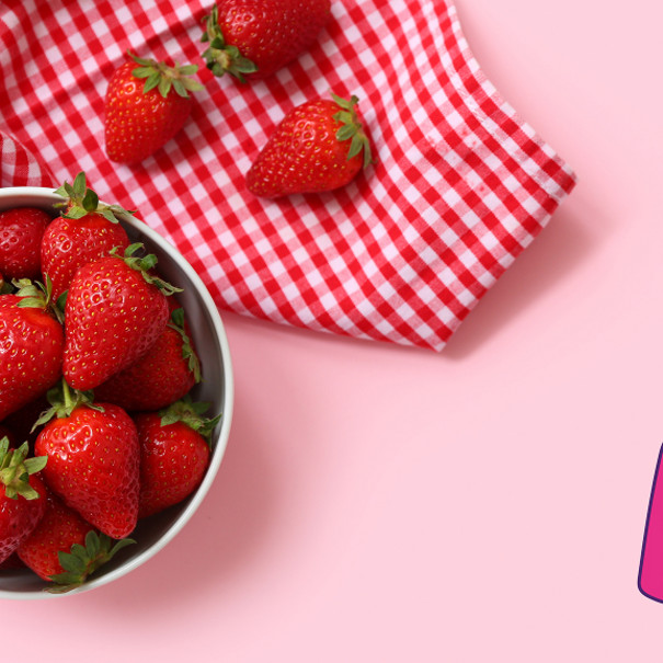 Visuel d'un tablier et d'un bol de fraises