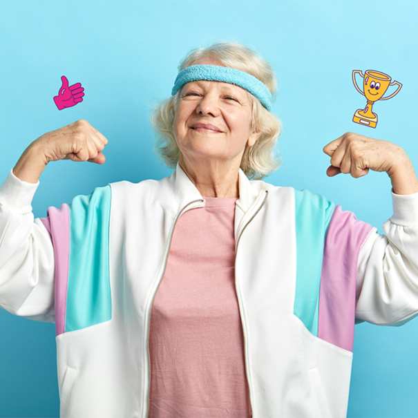 Femme sénior faisant du sport