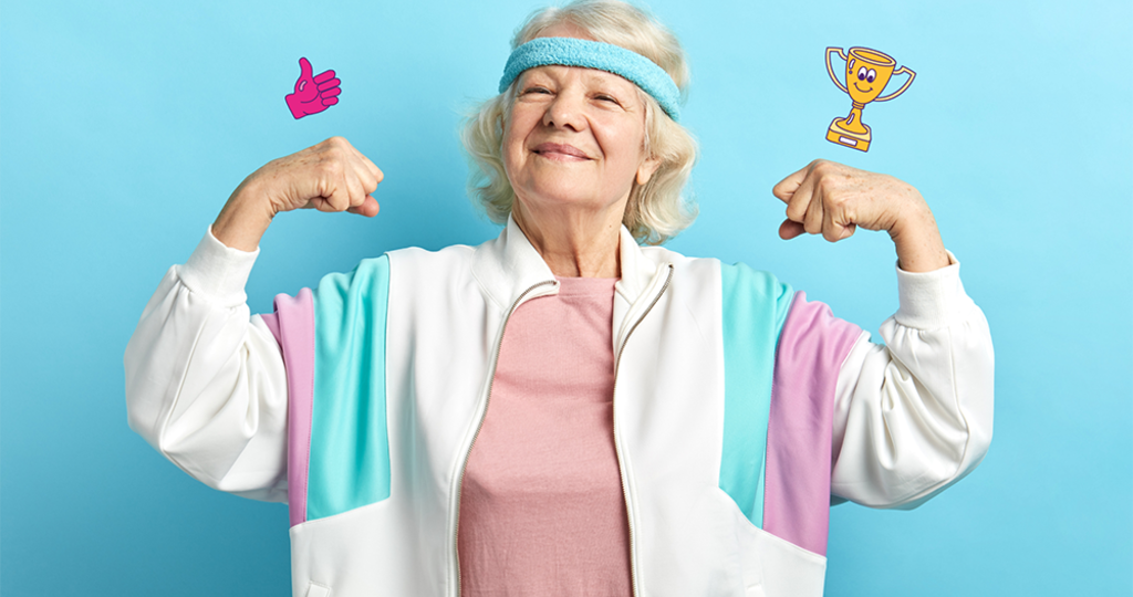 Femme sénior faisant du sport
